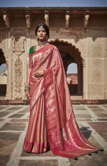 Garb This Partywear Saree Are Fine Saree Paired With Blouse.This Saree And Blouse Are Silk Fabric With Heavy Wevon Jari Designer With Embroidery Work. Buy This Pretty Saree Now.