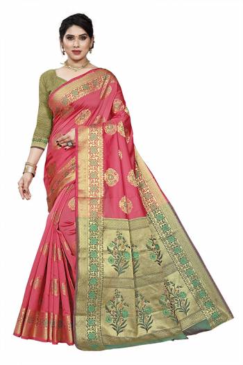 Traditioal Look This Saree Are Fine Saree Paired With Blouse.This Saree And Blouse Are Soft Silk Fabric With Wevon Designer. Buy This Pretty Saree Now.