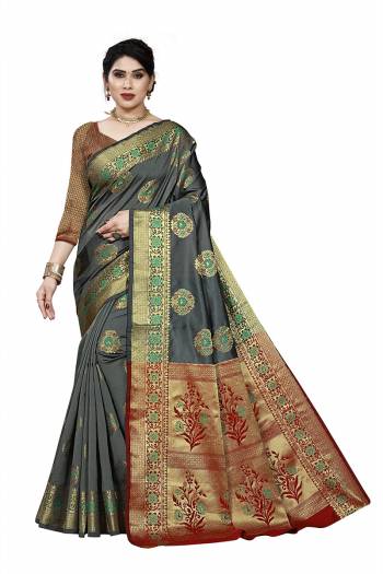 Traditioal Look This Saree Are Fine Saree Paired With Blouse.This Saree And Blouse Are Soft Silk Fabric With Wevon Designer. Buy This Pretty Saree Now.