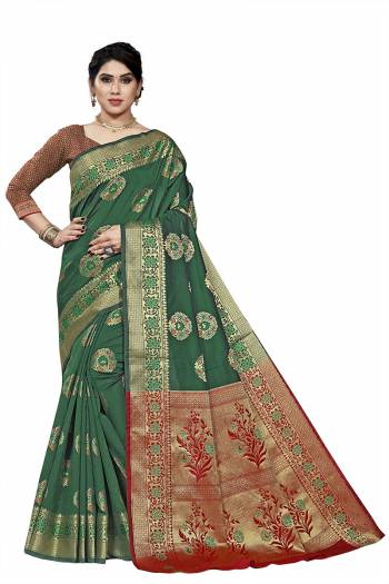 Traditioal Look This Saree Are Fine Saree Paired With Blouse.This Saree And Blouse Are Soft Silk Fabric With Wevon Designer. Buy This Pretty Saree Now.