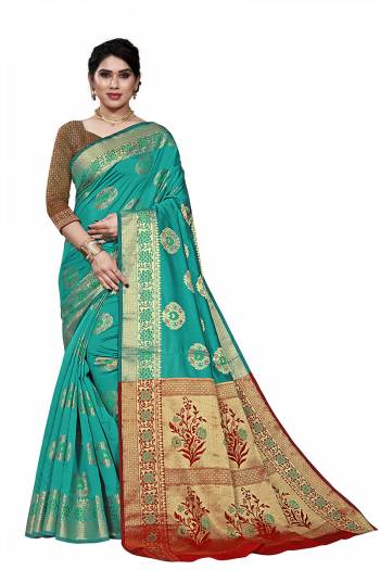 Traditioal Look This Saree Are Fine Saree Paired With Blouse.This Saree And Blouse Are Soft Silk Fabric With Wevon Designer. Buy This Pretty Saree Now.