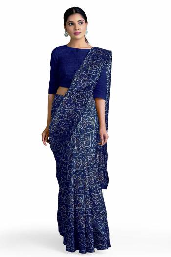 Attrective This Traditonal Saree Are Fine Saree Paired With Blouse.This Saree And Blouse Are Georgette Based Fabric With Bandhani Printed. Buy This Pretty Saree Now.