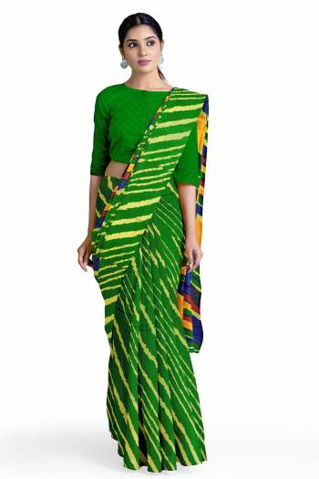 Attrective This Traditonal Saree Are Fine Saree Paired With Blouse.This Saree And Blouse Are Georgette Based Fabric With Bandhani Printed. Buy This Pretty Saree Now.