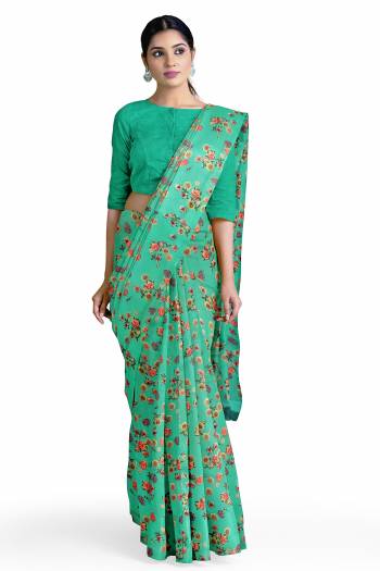 Attrective This Saree Are Fine Saree Paired With Blouse.This Saree And Blouse Are Georgette Based Fabric With Designer Printed. Buy This Pretty Saree Now.