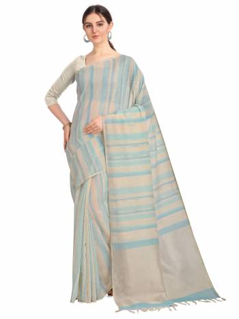 Looking This Fastival Saree Are Fine Saree Paired With Blouse.This Saree And Blouse Are Linen Fabric With Weaving Designer Work Based. Buy This Pretty Saree Now.