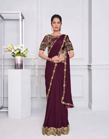 Garb This Partywear One Minute Saree Are Fine Saree Paired With Blouse.This Saree And Blouse Are Lycara Net Fabric With Heavy Designer Embroidery Work And Readymade Blouse. Buy This Pretty Saree Now.