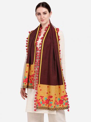 Enhance the Look Of Your Dress With This Pretty Thread Embroidered Cotton Khadi Fabricated Dupatta. You Can Pair This Up Same Or Contrasting Colored Attire. Buy Now.