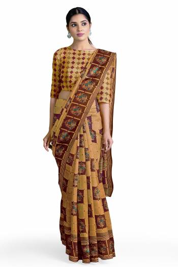 Looking Attrective This Saree Are Fine Saree Paired With Blouse.This Saree And Blouse Are Georgette Based Fabric With Designer Printed. Buy This Pretty Saree Now.