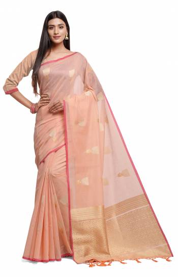 Looking This Fastival Saree Are Fine Saree Paired With Blouse.This Saree And Blouse Are Linen Fabric Based With Heavy Weaving Designer Work. Buy This Pretty Saree Now.