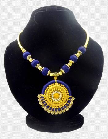 An Enhanced Look To Your Navratri Special This Beautiful Necklace Set With Your Ethnic Attire. This Pretty Set Is In Fancy Color Beautified With Stone Work. Buy Now.