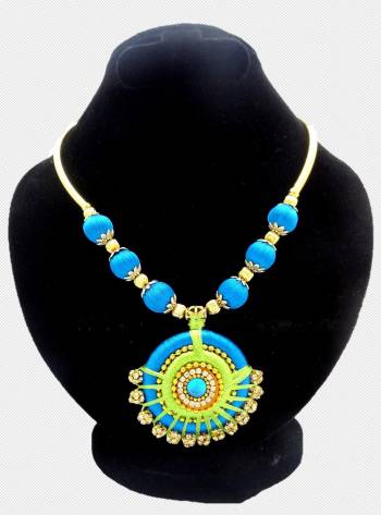 An Enhanced Look To Your Navratri Special This Beautiful Necklace Set With Your Ethnic Attire. This Pretty Set Is In Fancy Color Beautified With Stone Work. Buy Now.