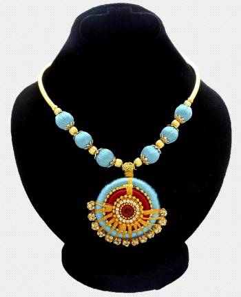 An Enhanced Look To Your Navratri Special This Beautiful Necklace Set With Your Ethnic Attire. This Pretty Set Is In Fancy Color Beautified With Stone Work. Buy Now.