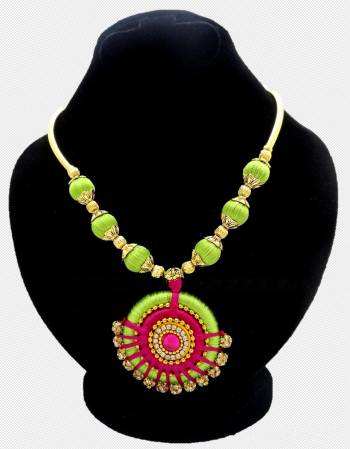 An Enhanced Look To Your Navratri Special This Beautiful Necklace Set With Your Ethnic Attire. This Pretty Set Is In Fancy Color Beautified With Stone Work. Buy Now.