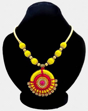 An Enhanced Look To Your Navratri Special This Beautiful Necklace Set With Your Ethnic Attire. This Pretty Set Is In Fancy Color Beautified With Stone Work. Buy Now.