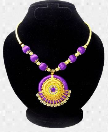 An Enhanced Look To Your Navratri Special This Beautiful Necklace Set With Your Ethnic Attire. This Pretty Set Is In Fancy Color Beautified With Stone Work. Buy Now.