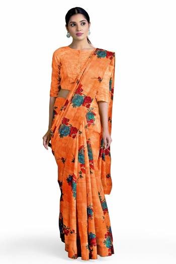 Garb This Saree Are Fine Saree Paired With Blouse.This Saree And Blouse Are Georgette Based Fabric With Designer Printed. Buy This Pretty Saree Now.