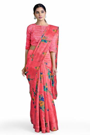 Garb This Saree Are Fine Saree Paired With Blouse.This Saree And Blouse Are Georgette Based Fabric With Designer Printed. Buy This Pretty Saree Now.