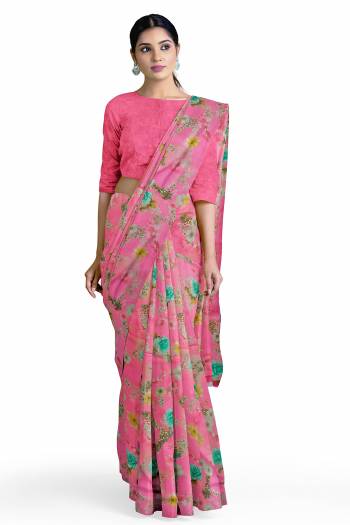 Garb This Saree Are Fine Saree Paired With Blouse.This Saree And Blouse Are Georgette Based Fabric With Designer Printed. Buy This Pretty Saree Now.