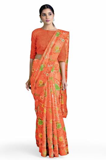 Garb This Saree Are Fine Saree Paired With Blouse.This Saree And Blouse Are Georgette Based Fabric With Designer Printed. Buy This Pretty Saree Now.