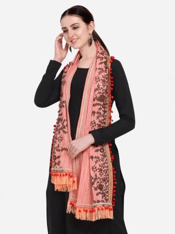 Attrective Enhance the Look Of Your Dress With This Pretty Heavy Thread Embroidered Cotton Khadi Fabricated Stoles. You Can Pair This Up Same Or Contrasting Colored Attire. Buy Now.