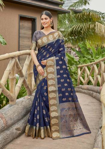 Looking This Partywear Saree Are Fine Saree Paired With Blouse.This Saree And Blouse Are Cotton Handloom Based Fabric With Heavy Wevon Designer Work. Buy This Pretty Saree Now.