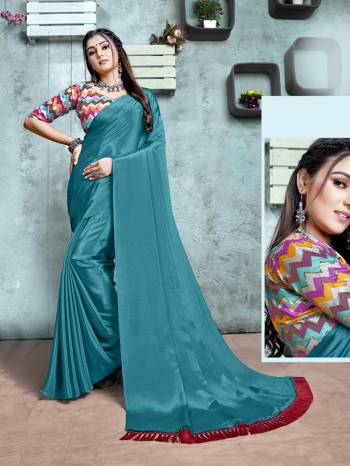 Look Attrective This Partywear Saree Are Fine Saree Paired With Blouse.This Saree Are Chinon Chiffon And Blouse Are Art Silk Based Fabric With Sequance Embroidery Work. Buy This Pretty Saree Now.