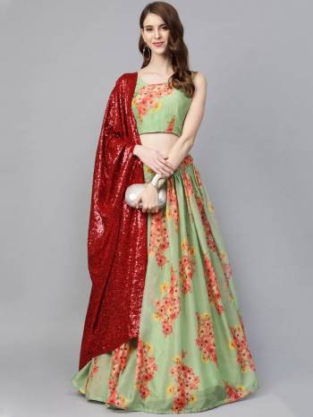 Attrective Wedding Partywear Heavy Designer Lehenga Choli And Dupatta In Fine Color Fabricated On Blouse Organza And Lahenga Are Organza With Georgette Dupatta Beautified Fabric With Designer Printed And Sequance Embroidery Work. 