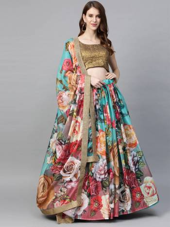 Attrective Wedding Partywear Heavy Designer Lehenga Choli And Dupatta In Fine Color Fabricated On Blouse Organza And Lahenga Are Organza With Georgette Dupatta Beautified Fabric With Designer Printed And Sequance Embroidery Work. 