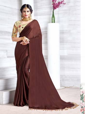 Attrective This Partywear Saree Are Fine Saree Paired With Contrasted Blouse.This Saree Are Chinon Chiffon And Blouse Are Art Silk Based Fabric With Embroidery And Stone Work. Buy This Pretty Saree Now.