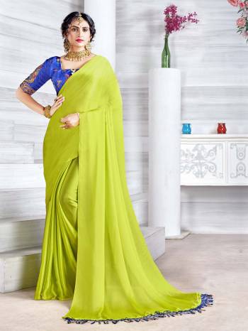 Attrective This Partywear Saree Are Fine Saree Paired With Contrasted Blouse.This Saree Are Chinon Chiffon And Blouse Are Art Silk Based Fabric With Embroidery And Stone Work. Buy This Pretty Saree Now.