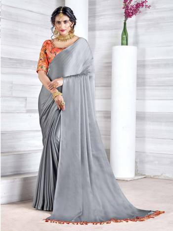 Attrective This Partywear Saree Are Fine Saree Paired With Contrasted Blouse.This Saree Are Chinon Chiffon And Blouse Are Art Silk Based Fabric With Embroidery And Stone Work. Buy This Pretty Saree Now.