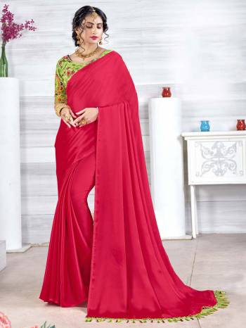 Attrective This Partywear Saree Are Fine Saree Paired With Contrasted Blouse.This Saree Are Chinon Chiffon And Blouse Are Art Silk Based Fabric With Embroidery And Stone Work. Buy This Pretty Saree Now.