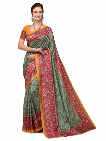 Attrective This Traditional Saree Are Fine Saree Paired With Contrasted Blouse.This Saree And Blouse Are Crepe Silk Fabric With Heavy Designer Digital Printed. Buy This Pretty Saree Now.