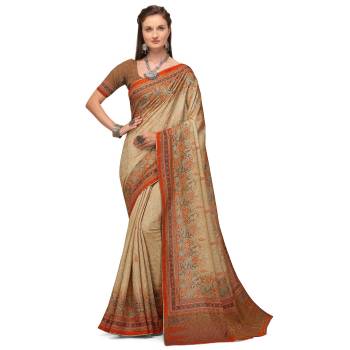 Attrective Look This Traditional Saree Are Fine Saree Paired With Contrasted Blouse.This Saree And Blouse Are Silk Fabric With Heavy Designer Digital Printed With Wevon Jari. Buy This Pretty Saree Now.