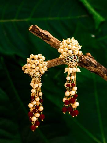 Give An Enhanced Look To Your Personality By Pairing Up This Beautiful Earring Set With Your Ethnic Attire. This Pretty Set Is In Multy Color Beautified With Kundan Work. Buy Now.