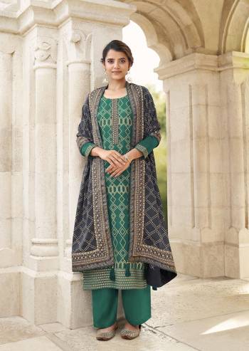 Attrective This Designer Long Length Suits In Lovely Color.Its Pretty Designer Jari,Sequance Embroidery Work Top Is Chinon Based Paired Bottom Dull Santoon With Chinon Fabricated Dupatta Which Gives An Attractive To The Dress.