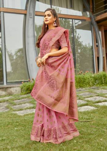 Attrective This Traditional Saree Are Fine Saree Paired With Blouse.This Saree And Blouse Are Cotton Handloom Based Fabric With Heavy Wevon Designer Work. Buy This Pretty Saree Now.