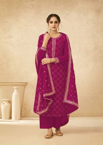 Attrective Look This Designer Long Length Suit In Lovely Color.Its Pretty Heavy Designer Embroidery Work Top Is Georgette Based Paired With Dull Santoon Bottom And Georgette Fabricated Dupatta Which Gives An Attractive To The Suit.