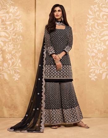 Attrective This Designer Long Length Sharara Suits In Lovely Color.?Its Pretty Designer Malty,Jari Embroidery Work Top Is Georgette Based Paired Bottom Georgette With Georgette Fabricated Dupatta Which Gives An Attractive To The Dress.