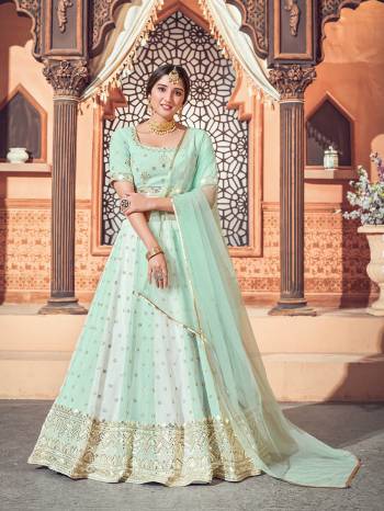 Garb This Wedding Partywear Heavy Designer Lehenga Choli And Dupatta In Fine Color Fabricated On Georgette Beautified With Heavy Attractive Thread,Sequance Embroidery Work. 