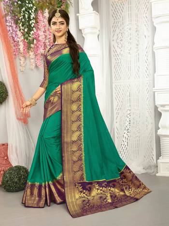 Looking This Stylist Partywear Saree Are Fine Saree Paired With Blouse.This Saree And Blouse Are Fancy Silk Fabric With Heavy Designer Wevon Work. Buy This Pretty Saree Now.