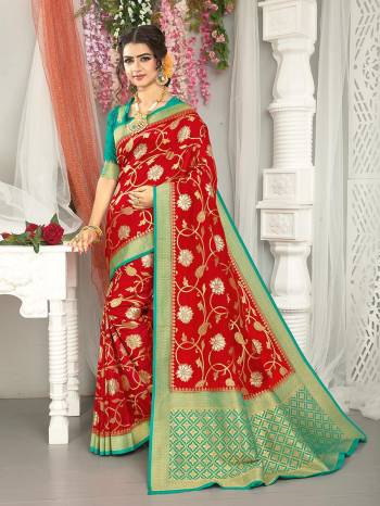 Looking This Stylist Partywear Saree Are Fine Saree Paired With Blouse.This Saree And Blouse Are Fancy Silk Fabric With Heavy Designer Wevon Work. Buy This Pretty Saree Now.