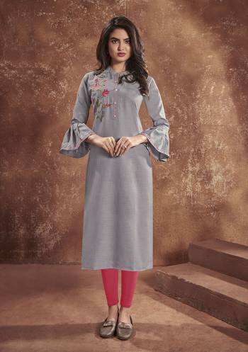 Attrective This Readymade Long Kurti In Fine Pedding Color Fabricated On Nira Cottom Beautified With Designer Embroidery Work. It Is Light In Weight And Easy To Carry All Day Long. 