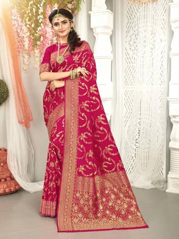 Garb This Stylist Partywear Saree Are Fine Saree Paired With Blouse.This Saree And Blouse Are Fancy Silk Fabric With Heavy Designer Wevon Work. Buy This Pretty Saree Now.