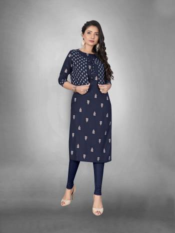 Attrective This Readymade Long Kurti In Fine Color Fabricated On Slub Cottom Beautified With Designer Printed. It Is Light In Weight And Easy To Carry All Day Long. 