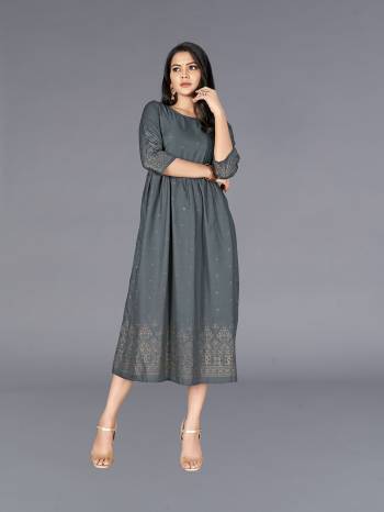 Attrective This Readymade Long Kurti In Fine Color Fabricated On Slub Cottom Beautified With Designer Printed. It Is Light In Weight And Easy To Carry All Day Long. 