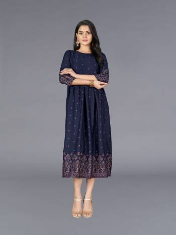 Attrective This Readymade Long Kurti In Fine Color Fabricated On Slub Cottom Beautified With Designer Printed. It Is Light In Weight And Easy To Carry All Day Long. 