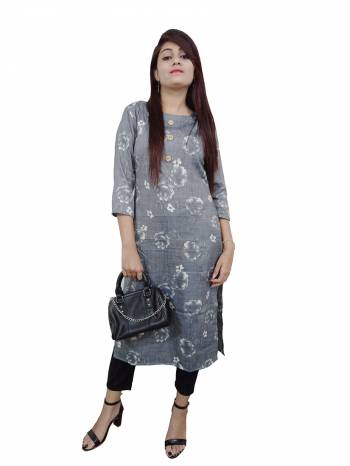 Garb This Readymade Long Kurti In Fine Color Fabricated On Rayon Beautified With Designer Printed. It Is Light In Weight And Easy To Carry All Day Long. 