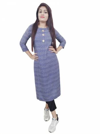 Garb This Readymade Long Kurti In Fine Color Fabricated On Rayon Beautified With Designer Printed. It Is Light In Weight And Easy To Carry All Day Long. 