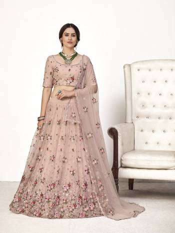 Looking This Wedding Partywear Heavy Designer Lehenga Choli And Dupatta In Fancy Color Fabricated On Soft Net Beautified With Heavy Attractive Thread,Sequance Embroidery Work. 